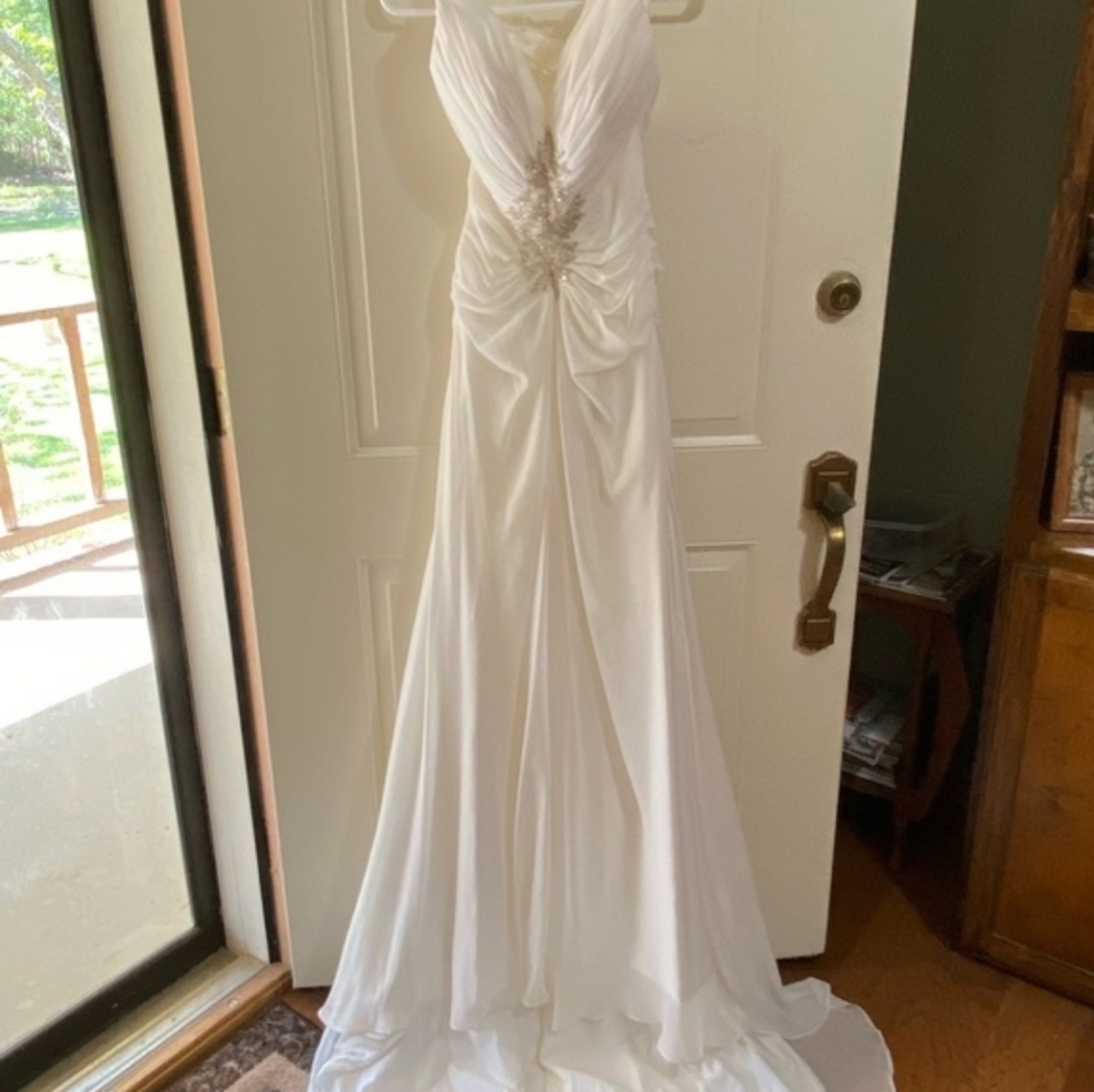 Elegant White Gown with Embellished Bodice
